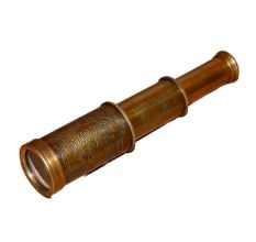 Vintage Brass Telescope Engraved Handcrafted Decor